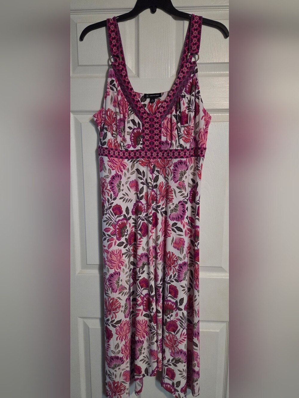 INC International Concepts Pink Floral V-Neck Maxi Dress